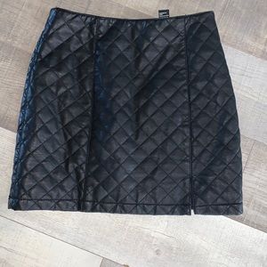 Black leather skirt